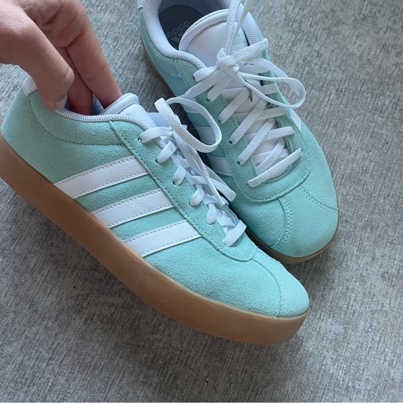 Adidas Three Stripe Suede Blue Sneakers - Picture 5 of 6